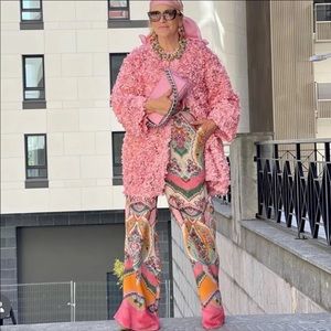 Zara high waisted printed paalazzo pants missing belt SZ Small